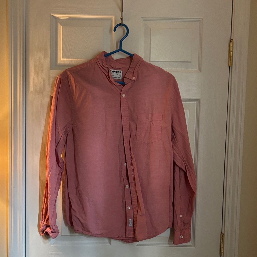 Express Men's Pink Button-Down Shirt
